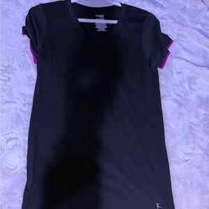 Danskin Women's Black Tee with Pink Trim